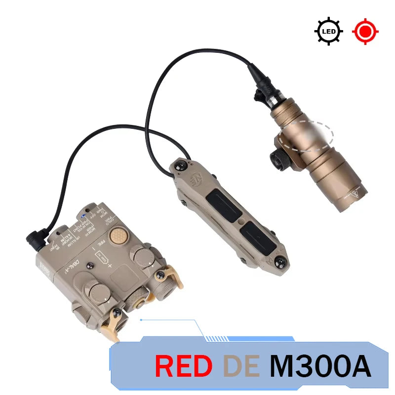 DBAL A2 Red Green Dot Laser Surefi M300 M600 Flashlight Pressure Switch Hunting Airsoft Weapon Light For 20mm MLOK KEYMOD Rail
