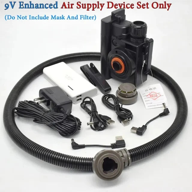 Electric Rechargeable Half Face Dust Gas Mask Portable Auxiliary Air Supply Respirator For Spraying Painting Polish Work Safety