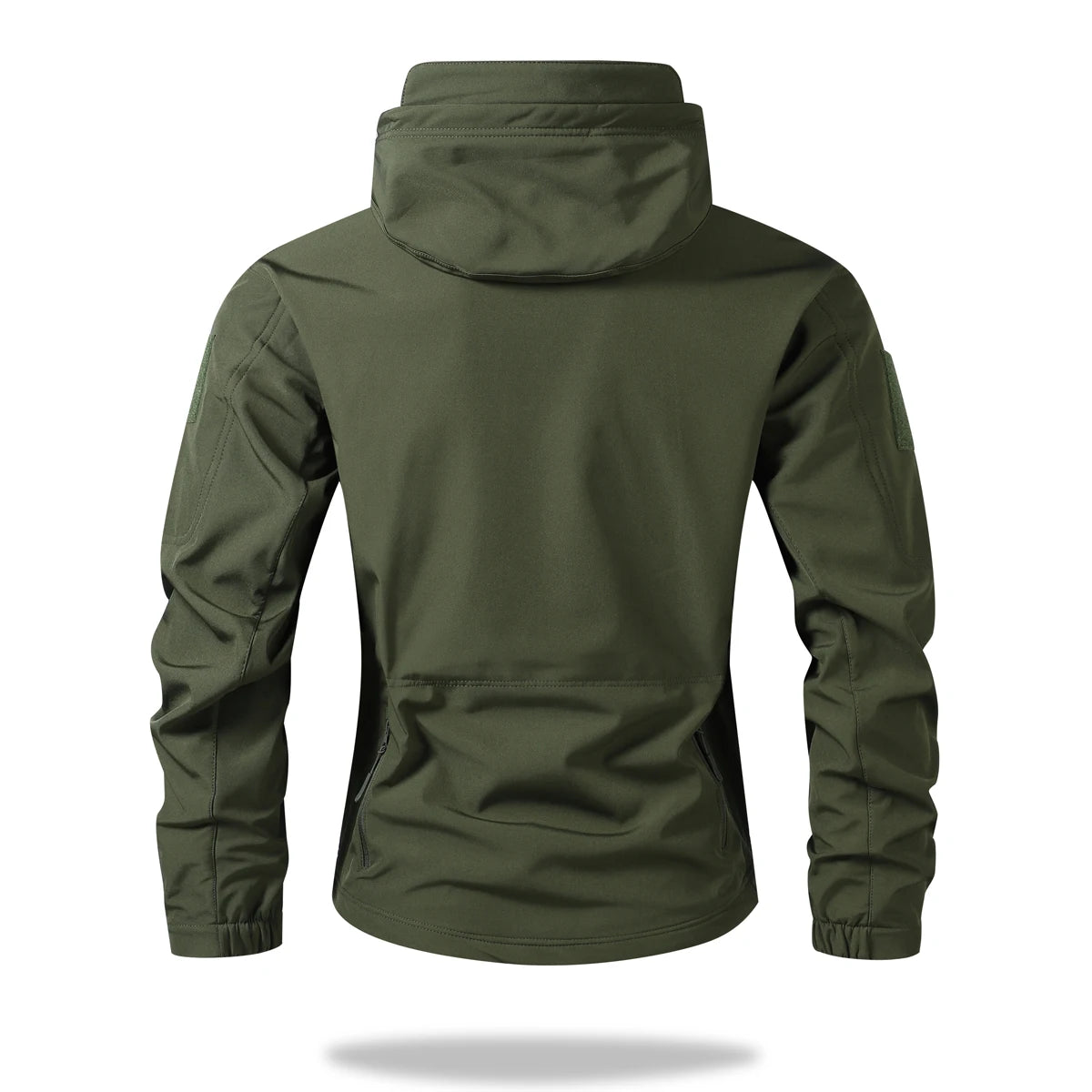 Waterproof Jacket Men Outdoor Softshell Hiking Jacket Hunting Coat Multi-Pockets Military Hooded Fleece Lined Rain Resistent