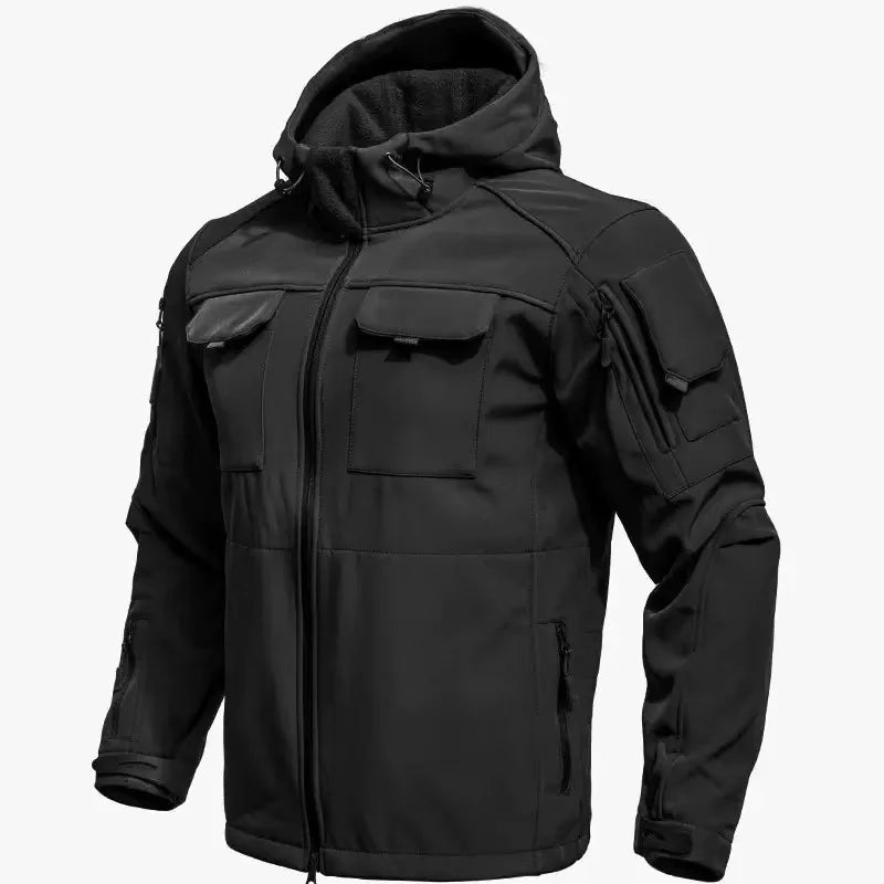 Men's Winter Autumn Fleece Sharkskin Waterproof Tactical Military Camping Hiking Jackets Climbing Hunting Coats Combat Pants