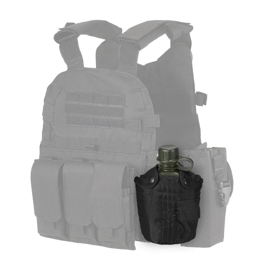 Outdoor Camouflage Military Canteen Bottle Backpacking Survival Water Kettle Camping Hiking Bottle 1L Large-capacity Kettle