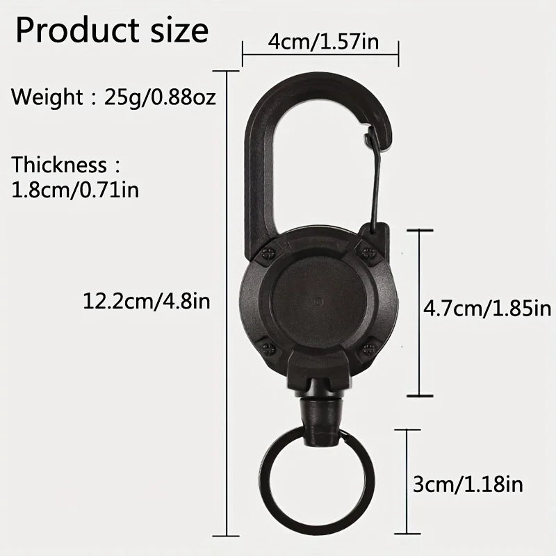 2/4/8pcs Outdoor Retractable Keychain Heavy Duty Carabiner Badge Holder Retractable ID Badge Clip Reel Key Chain for Fishing