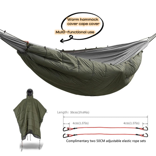 Portable Multifunctional Winter Warm Sleeping Bag Hammock Outdoor Camping Cotton Underquilt Poncho Warm Hammocks Swing Cover