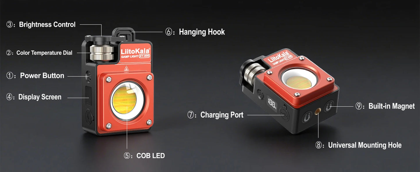 LiitoKala new keychain light 120-3500LM rechargeable flashlight multifunctional portable 3000mAh battery work light