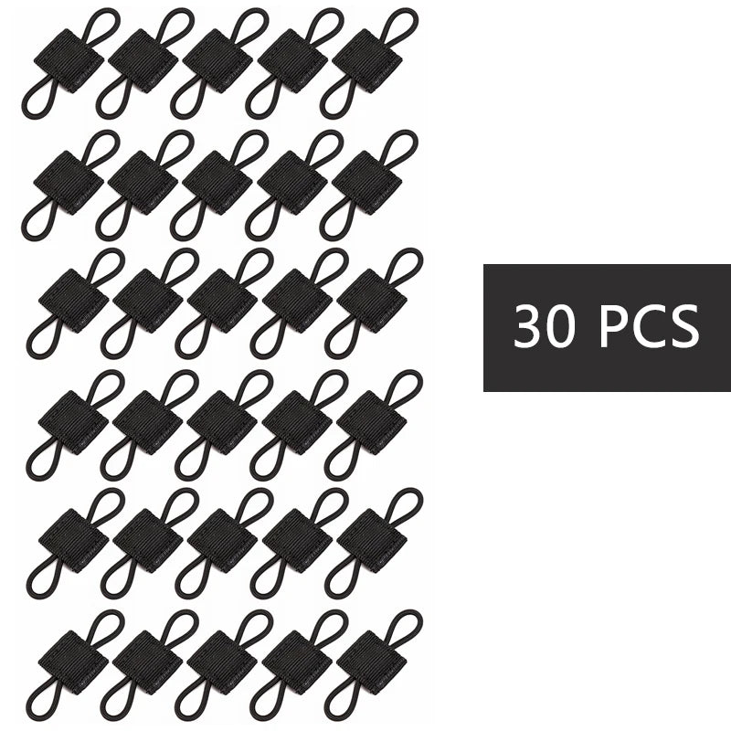 10pcs MOLLE Elastic Nylon Webbing Ribbon Buckle Outdoor Hiking Hunting Backpack Vest PTT Antenna Stick Pipe Binding Retainer