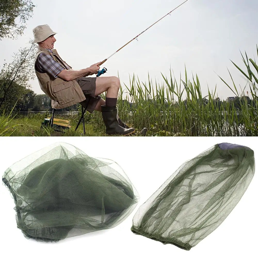 Outdoor Head Face Mask Hat Net Cover Anti-mosquito cover mosquito net cap travel breathable head mesh covers Anti Mosquito Bug