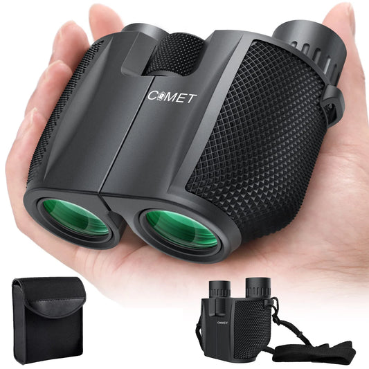 COMET Binoculars 10X25 Long Range Pocket HD Telescope Folding Compact Bak4 Prism Binocular Optical Scope FMC Lens For Hunting