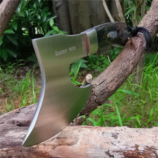 High Hardness Battle Axe: Outdoor Jungle Camping Bone Cutter, Fire Axe, and Life-saving Tool - Sharp, and Reliable for Survival