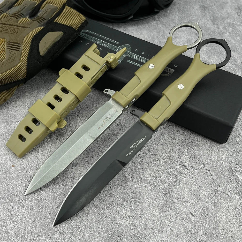 Extrema Ratio Fixed Blade Knife with Sheath 8Cr13Mov Steel Blade Nylon Fiber Handle Outdoor EDC Camping Knife Hunting Knife