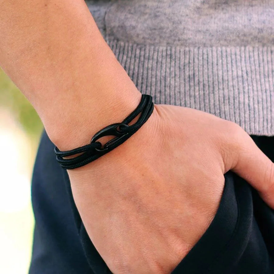 Noter Men Paracord Bracelet Sliding And Adjustable Nautical Braslet Homme Simple Style Wrap Braclet Accesorios Hombre Pulseria