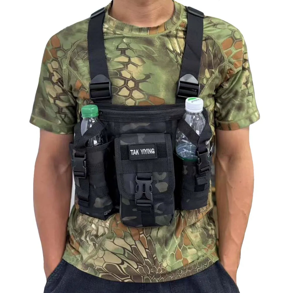 Tactical Running Vest Pack, Multi-Functional Shoulder Bag, Photographer Equipment Storage Chest Bag, Outdoor Sports Gear
