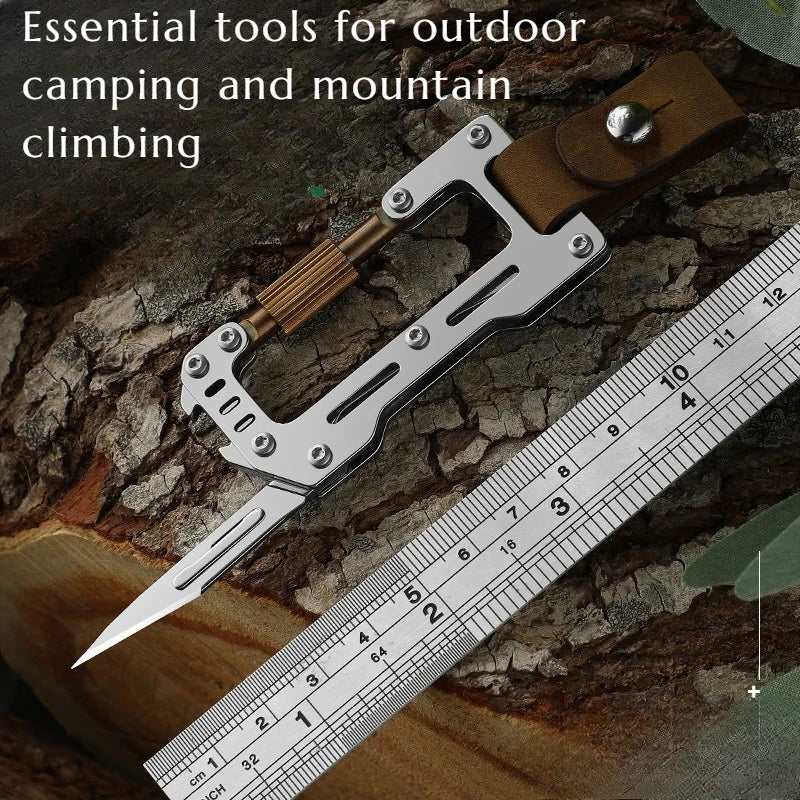 EDC Multi-functional Mini Knife Keychain Stainless Steel Outdoor Convenient Camping Emergency Survival Equipment
