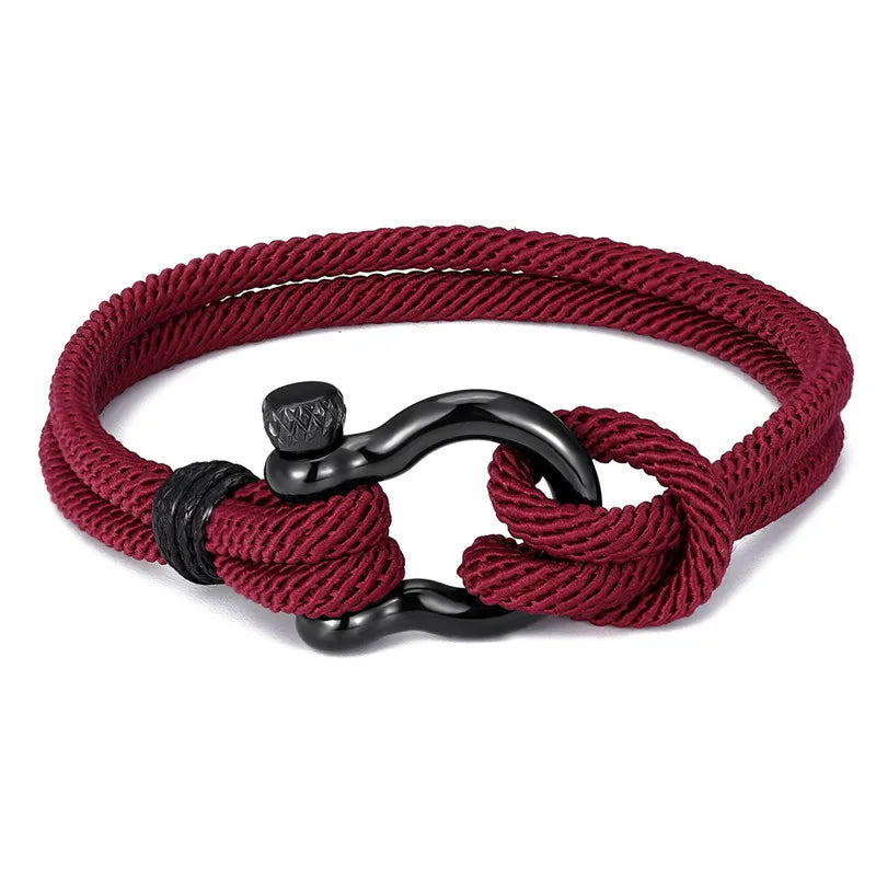 Navy Style Camping 2025 New Simple Parachute Cord Survival Anchor Bracelet Men Women with Black Stainless Steel Sport Buckle