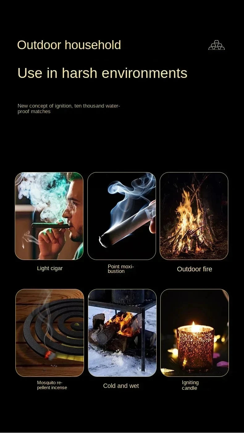 Match Lighter Creative Keychain Pendant Style Metal Waterproof Essential Outdoor Survival Igniter  Gadgets for Men