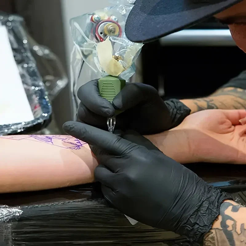 10/20/50/100pcs Disposable PVC Black Nitrile Gloves,Waterproof Latex Free,For Car Repair Food Safe Hair Dyeing Work Gloves