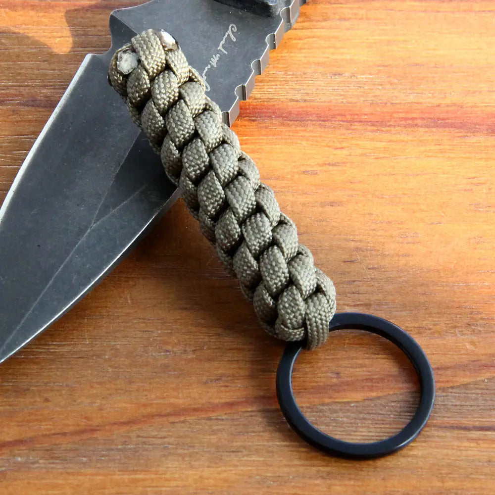 Paracord Keychain Outdoor Tactical Braided Rope Survival Tools Key Ring Nylon Knot Pendant Accessories For Camping Hiking