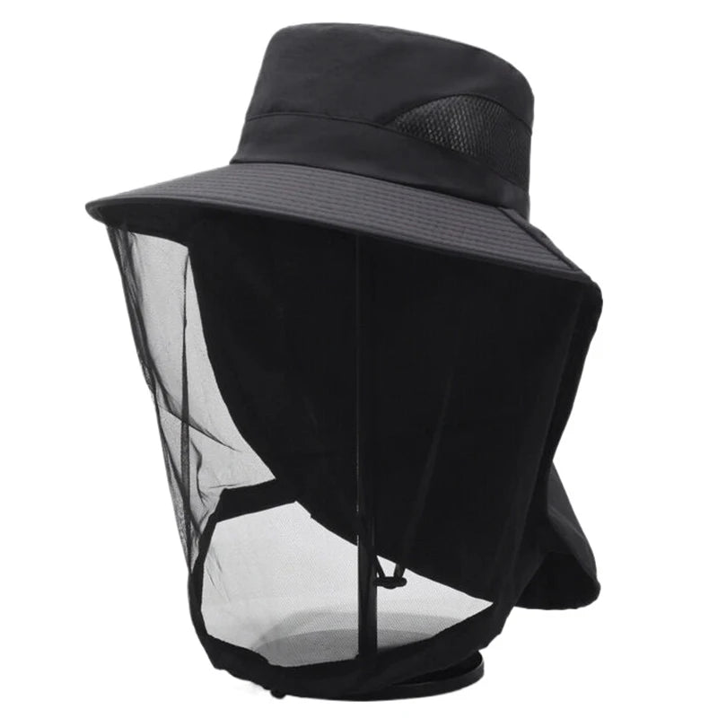 Outdoor Fishing Cap Anti Mosquito Insect Hat Fishing Hat Bug Mesh Head Net Face Protector Camping Hats Fishing Cap