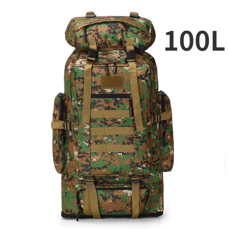80L/100L  Mountaineering Bag Climb Bag Tactical Backpacks Large Backpack Outdoors Hiking Camping Travel Bags
