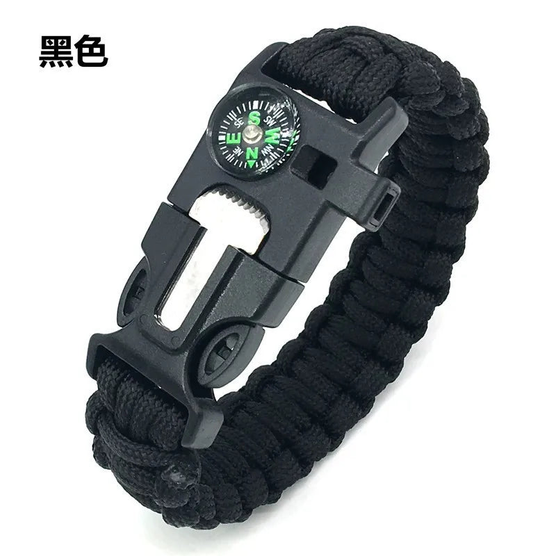Outdoor Multi-function Paracord Survival Bracelet with Flint Adventure Emergency Rescue Survival Rope Bracelet Igniter for Men
