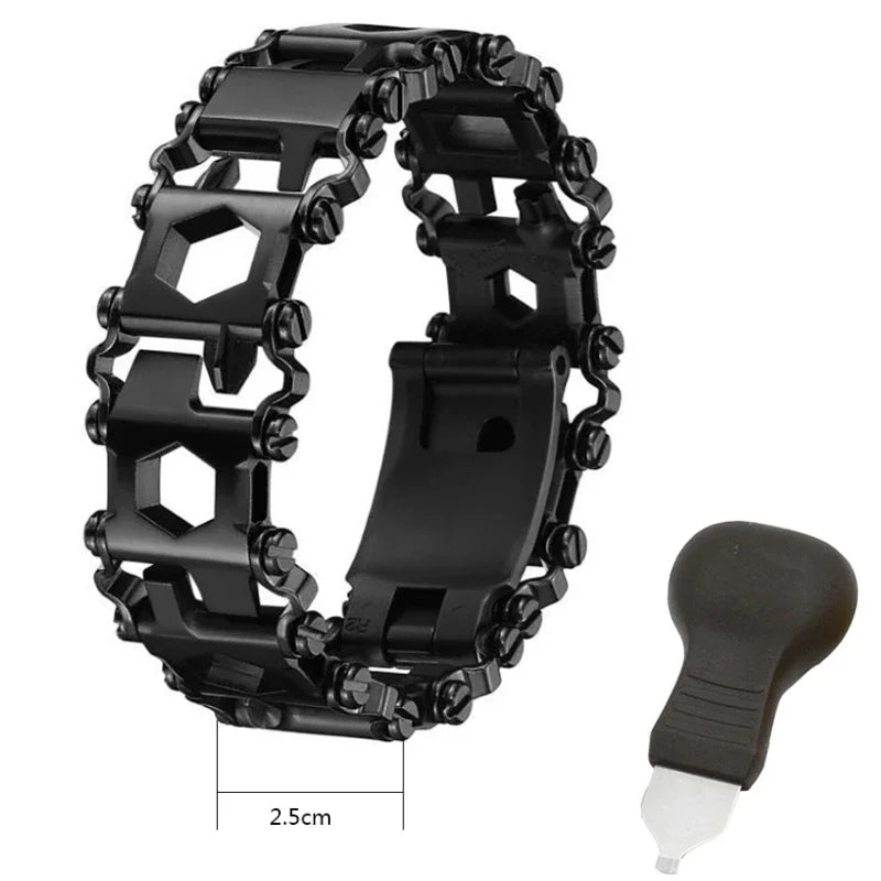 Outdoor Multi functional Tool Bracelet Pedal Stainless Steel Bolt Driver Wearable Bicycle Multi functional Outdoor Tool