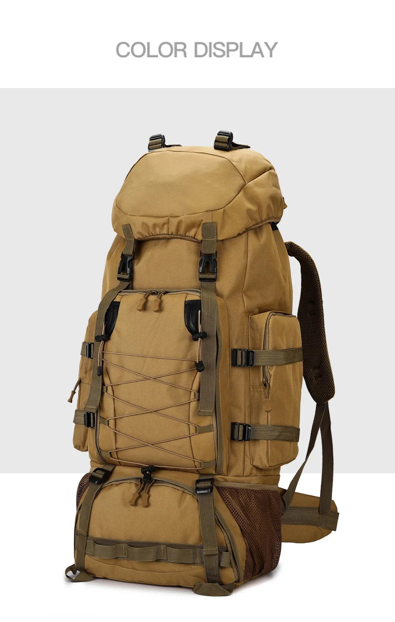 Tactical Climbing Backpack Large Capacity Travel Bag Outdoor Shoulder Camping Hiking Rucksack Men Women Mountaineering Backpack