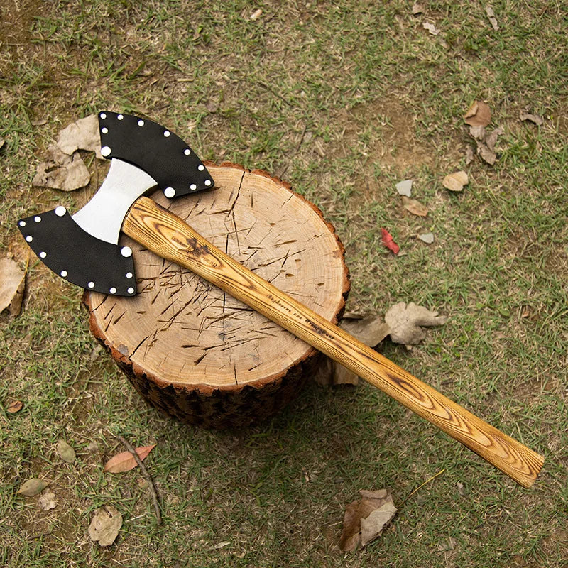 Double Edged Axe Outdoor Camping Survival Axes Woodworking Cut Firewood Hand Axe Multifunctional Fire Rescue Forging Axes