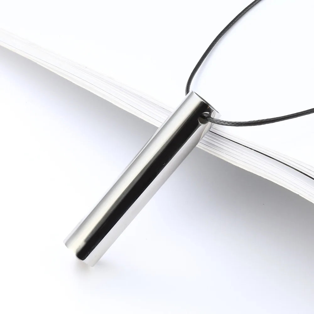528 Hz Mindfulness Adjustable Breath Pendant Necklace Stainless Steel Meditation Stress Relief Frequency Blowing Whistle Jewelry