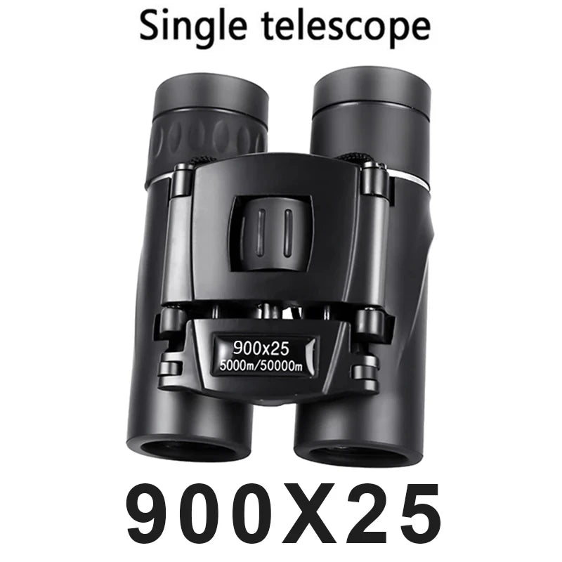 HOMEFISH 900x25 HD Zoom Portable Powerful Binoculars Long Range BAK4 Telescope Jumelles Folding Low Light Binoculars for Hunting
