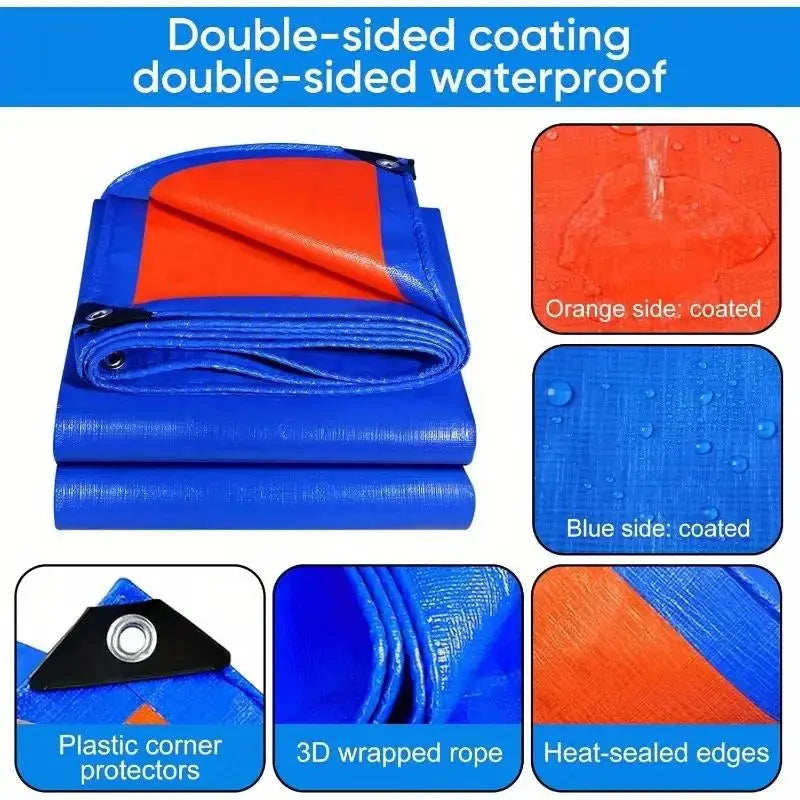 Waterproof Tarp Tarpaulin Awning Durable Rectangle Sun Shade Patio Sunrays Uv Block Rain Cover Camping Outdoor Facility Backyard