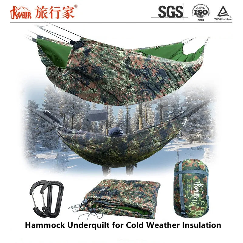 TRAVELER All-in-One Sleeping Bag Hammock, Portable Outdoor Camping Bed with Underquilt, Cold Proof Windproof Travel Gear