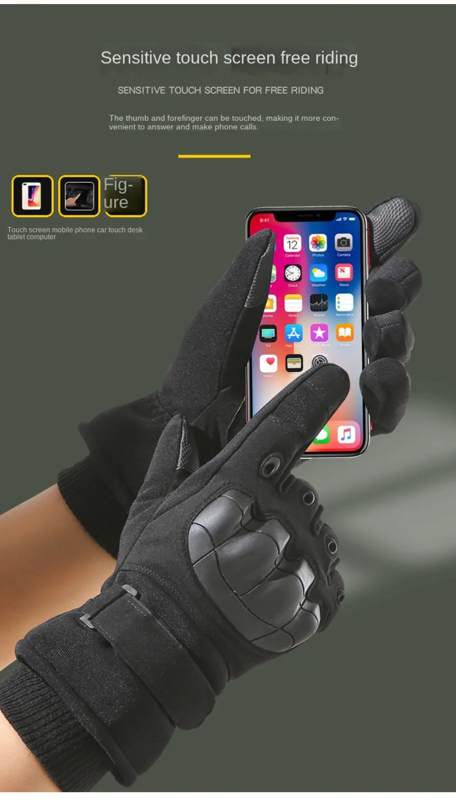 Winter tactical hunting full finger walking gloves, skiing protective sports gloves, riding gloves, motorcycle and mountaineerin