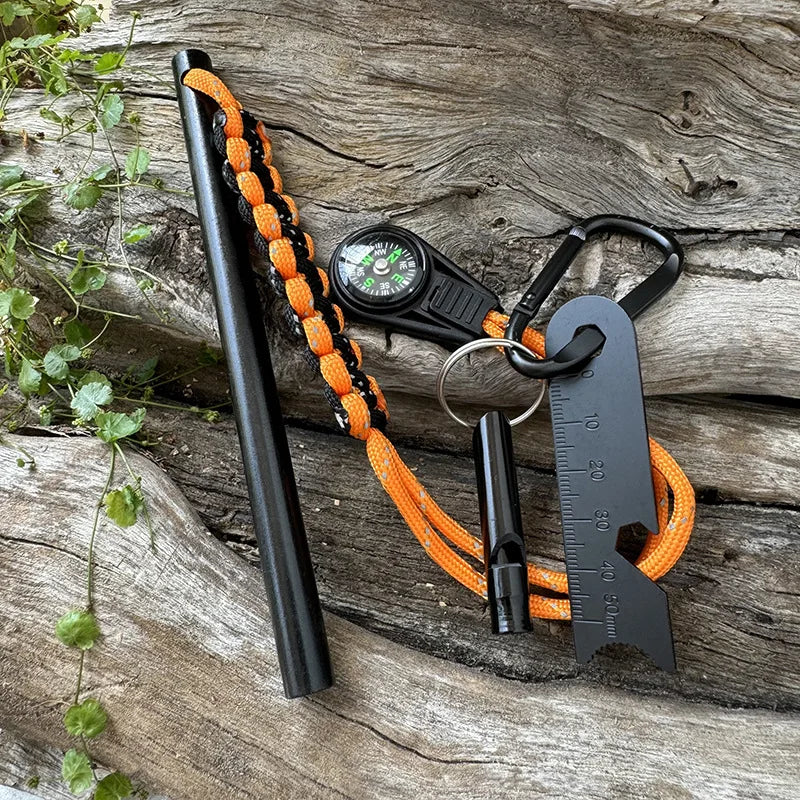 Bear Grylls Survival Fire Starter Magnesium Flint Rod, Portable Emergency Firesteel Kit Compass Whistle for Camping Hiking Tool