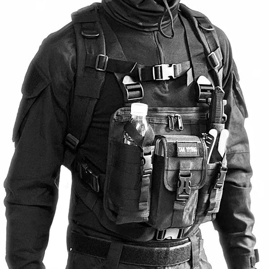 Tactical Running Vest Pack, Multi-Functional Shoulder Bag, Photographer Equipment Storage Chest Bag, Outdoor Sports Gear
