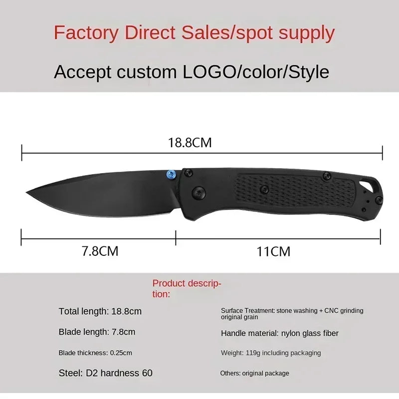 BM  Bugout EDC Folding Pocket Knife Black/ White Blade Survival Tactical Knife Outdoor Facas Jackknife Hand Tools Rescue