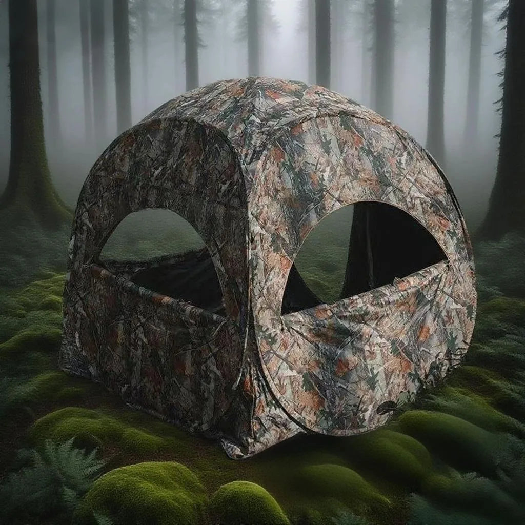 Outdoor Camouflage Camouflage Bird Watching Tent 270 ° Forest Multi-person Round Portable Hunting Tent