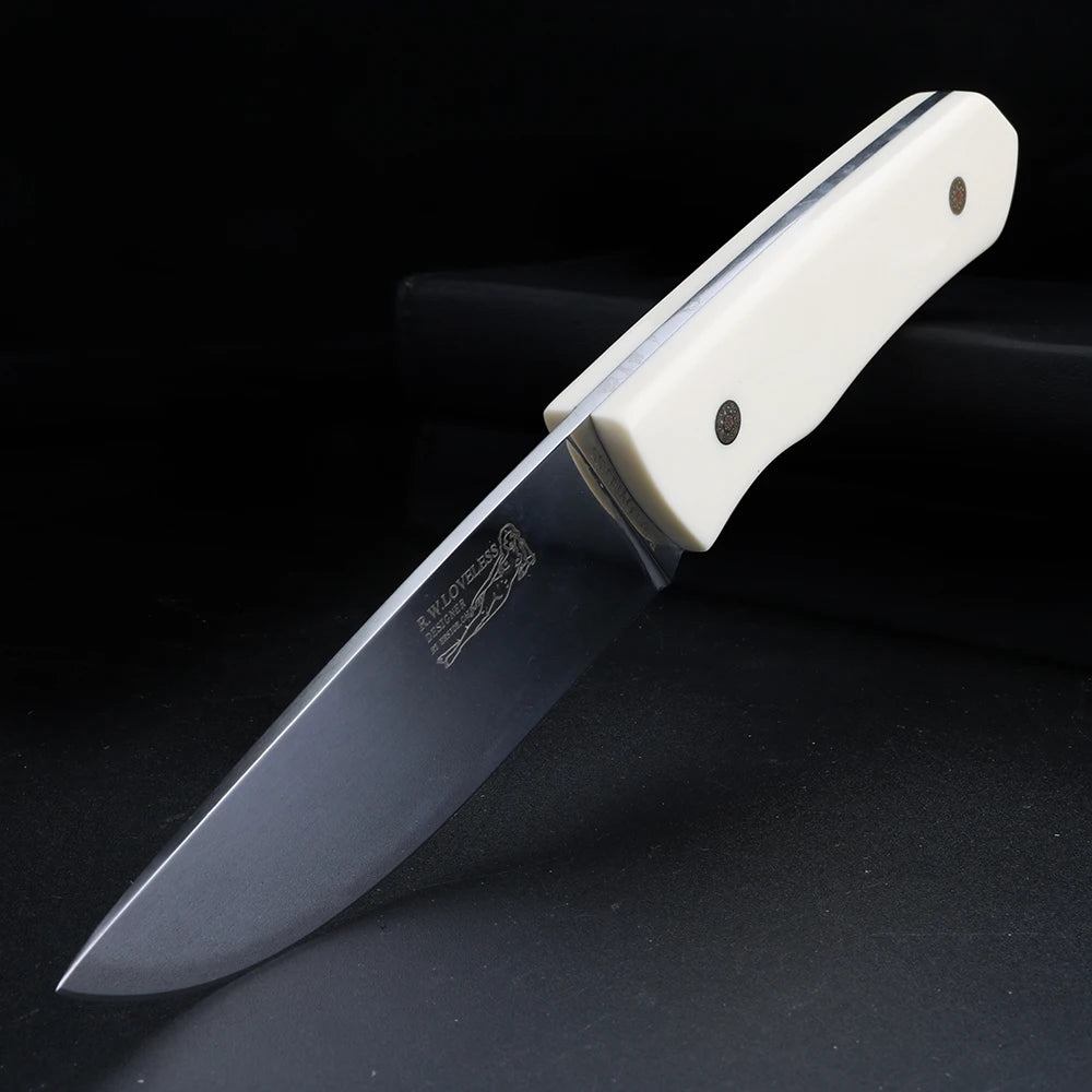 Outdoor portable knife M390 steel camping meat cutter with cow bone handle and household fruit knife