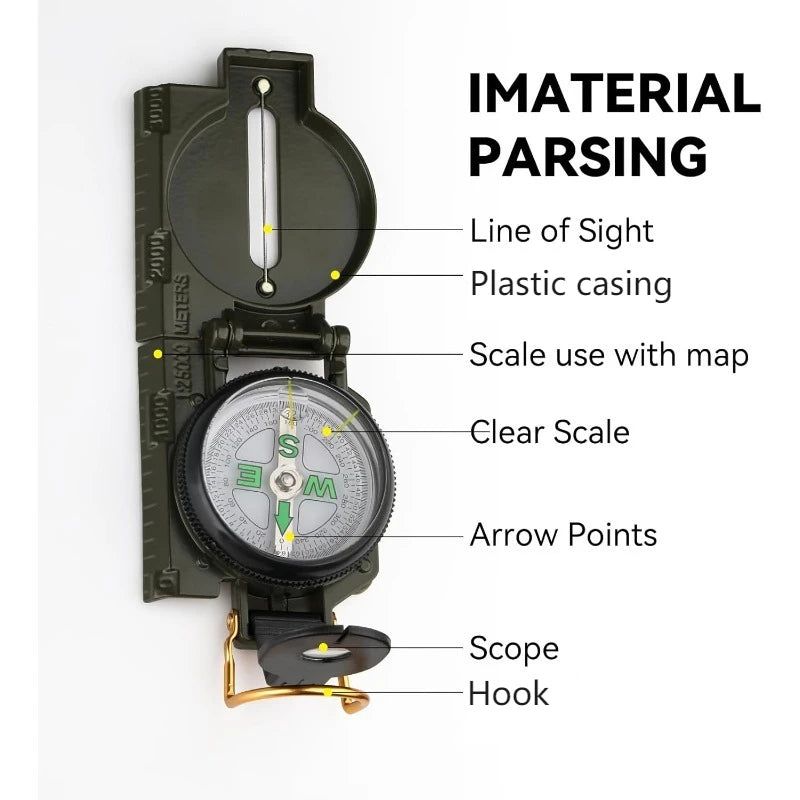 Multi-functional Military Aiming Navigation Compass, Wilderness Children's Survival Compass, Waterproof Magnetic Equipment