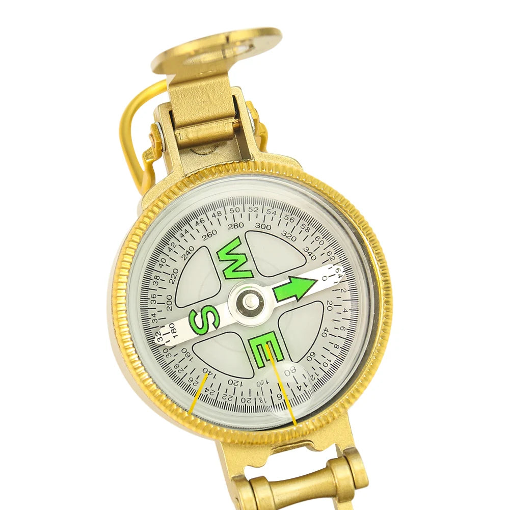Portable Brass Waterproof Luminous Precision Navigation Compass, Outdoor Camping, Hiking Field Survival Adventure Tool