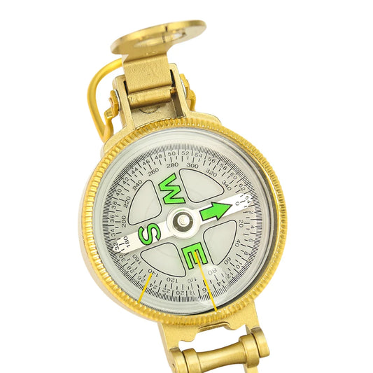 Portable Brass Waterproof Luminous Precision Navigation Compass, Outdoor Camping, Hiking Field Survival Adventure Tool