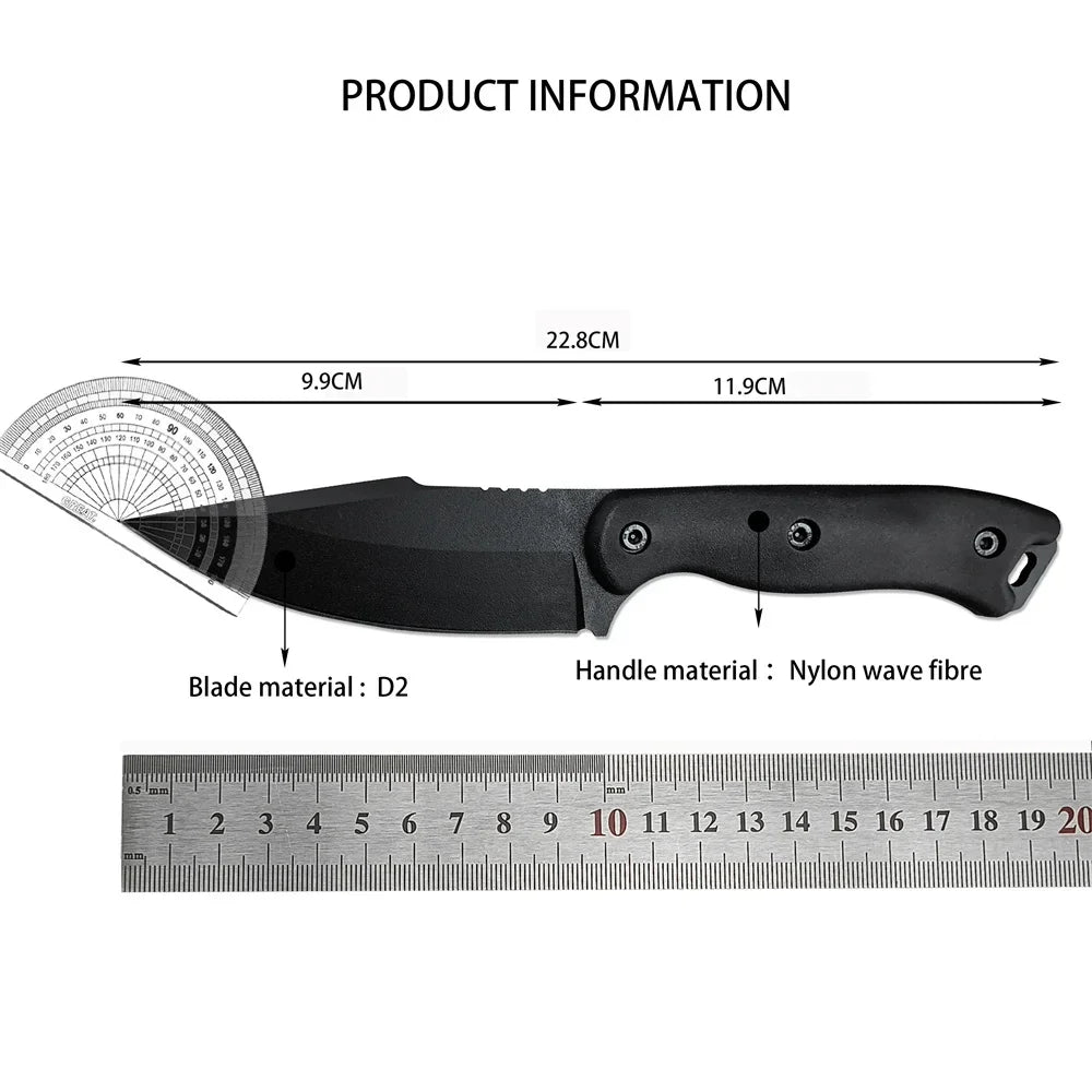 KA-BAR18 Military Fixed Blade Knife D2 Blade Nylon Fiberglass Handle Outdoor Jungle Hunting Cutting Knives EDC Emergency Tools