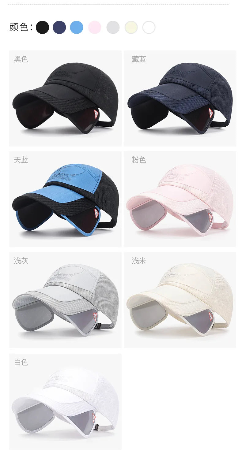 Sunvisor Adjustable Sunvisor Hats Fishing Cap Summer Outdoor Sports Travel Quick-drying Breathable Mesh Baseball Hat