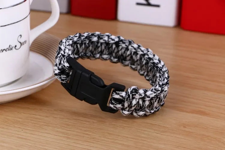 Men's New Outdoor Survival Paracord Bracelet For Men Camping Hiking Buckle Wristband Women Rope Bracelete Male Jewelry Gift