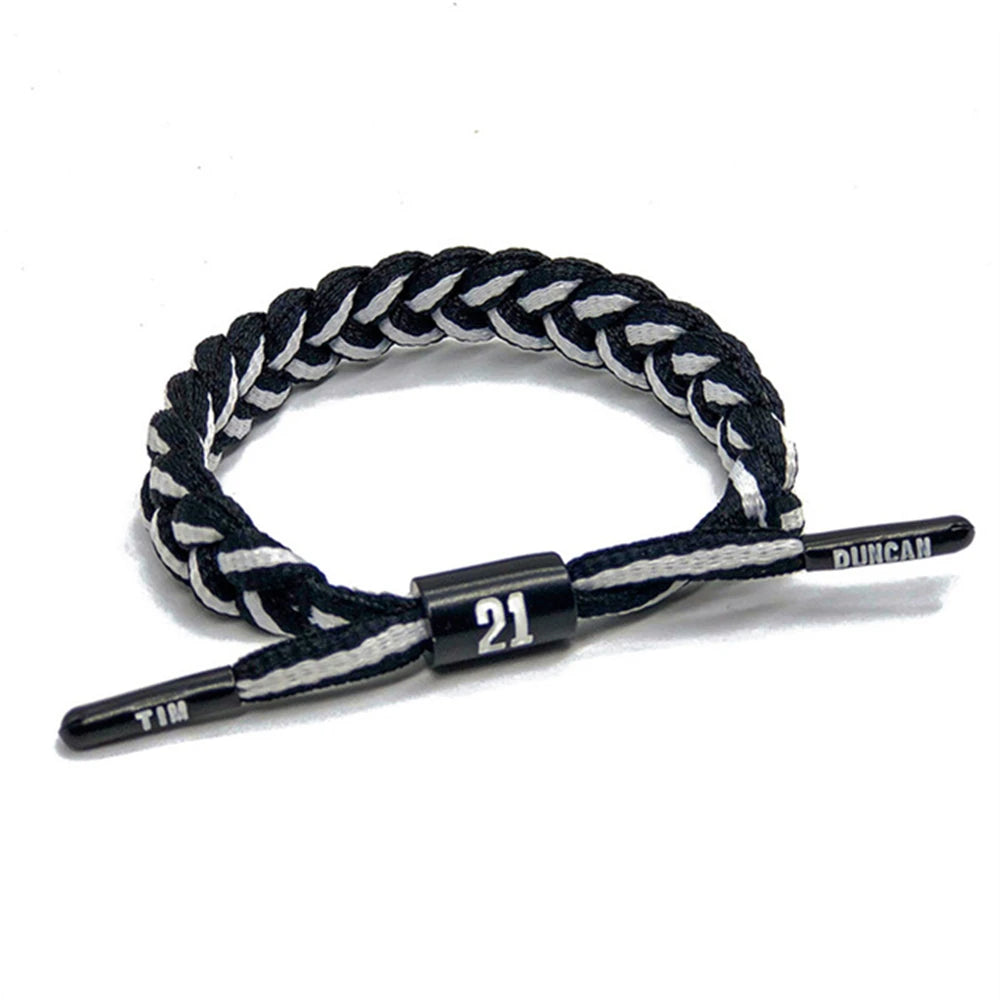 Sport Style Men Hand Woven Number Rope Bracelet Couple Adjustable Paracord Bracelet For All Ages Basketball Fan Souvenir Gift