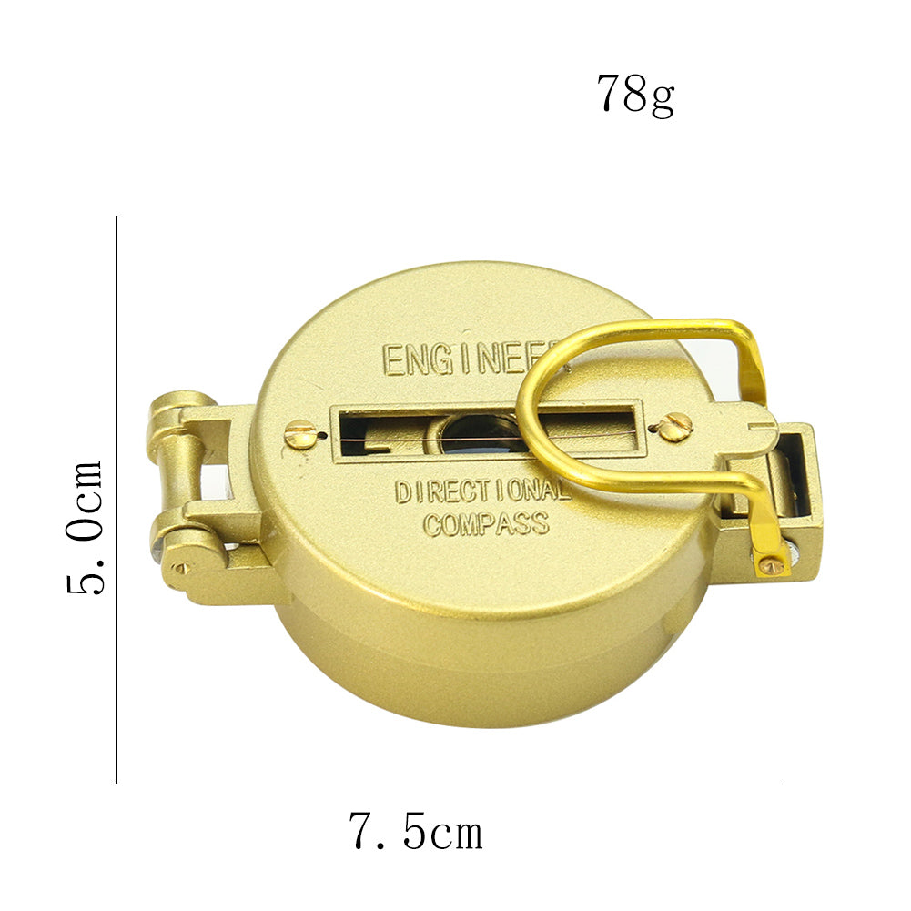 Portable Brass Waterproof Luminous Precision Navigation Compass, Outdoor Camping, Hiking Field Survival Adventure Tool