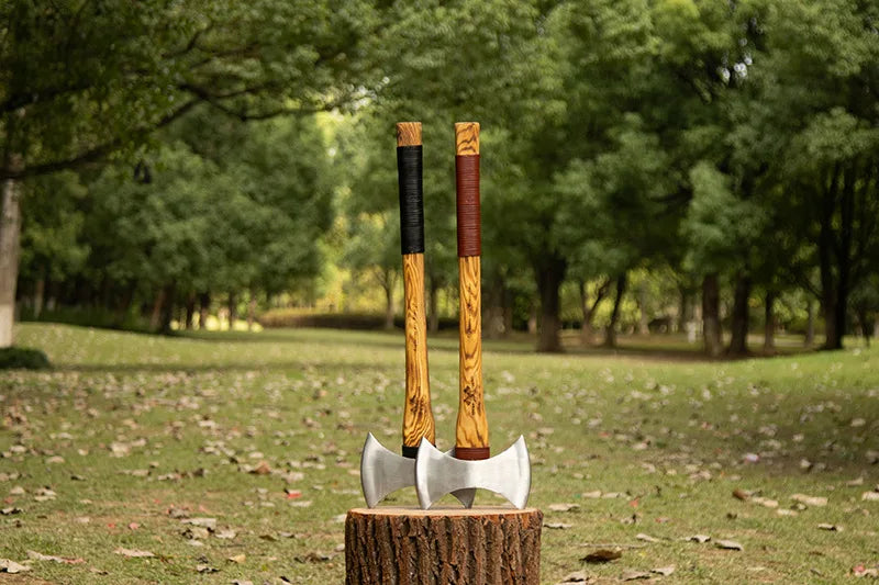 Double Edged Axe Outdoor Camping Survival Axes Woodworking Cut Firewood Hand Axe Multifunctional Fire Rescue Forging Axes