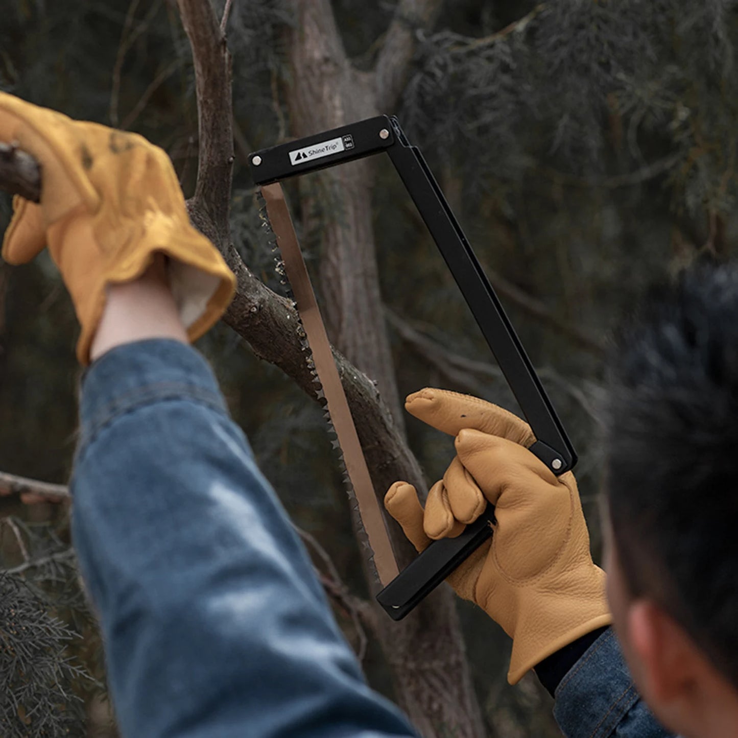 Folding Saw Lightweight Camping Survival Collapsible Bow Saw for Both Dry and Wet Wood Tree Cutting High Manganese Steel Blade