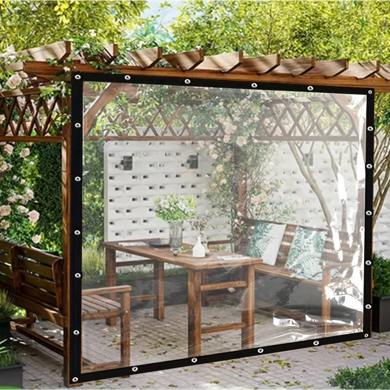 Waterproof Tarp Tarpaulin Clear Cover PE Film With Grommets Garden Balcony Patio Canopy Awnings Winter Plants Greenhouse Tarp