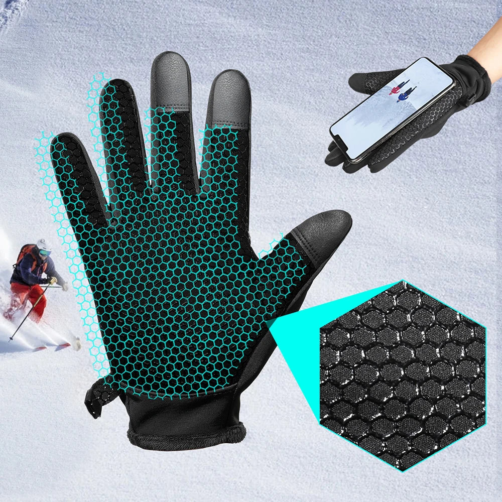 Winter Thermal Gloves Fleece Touch Screen Windproof Sport Outdoor Skiing Hiking Camping Hunting Cycling Non-slip Protective Gear