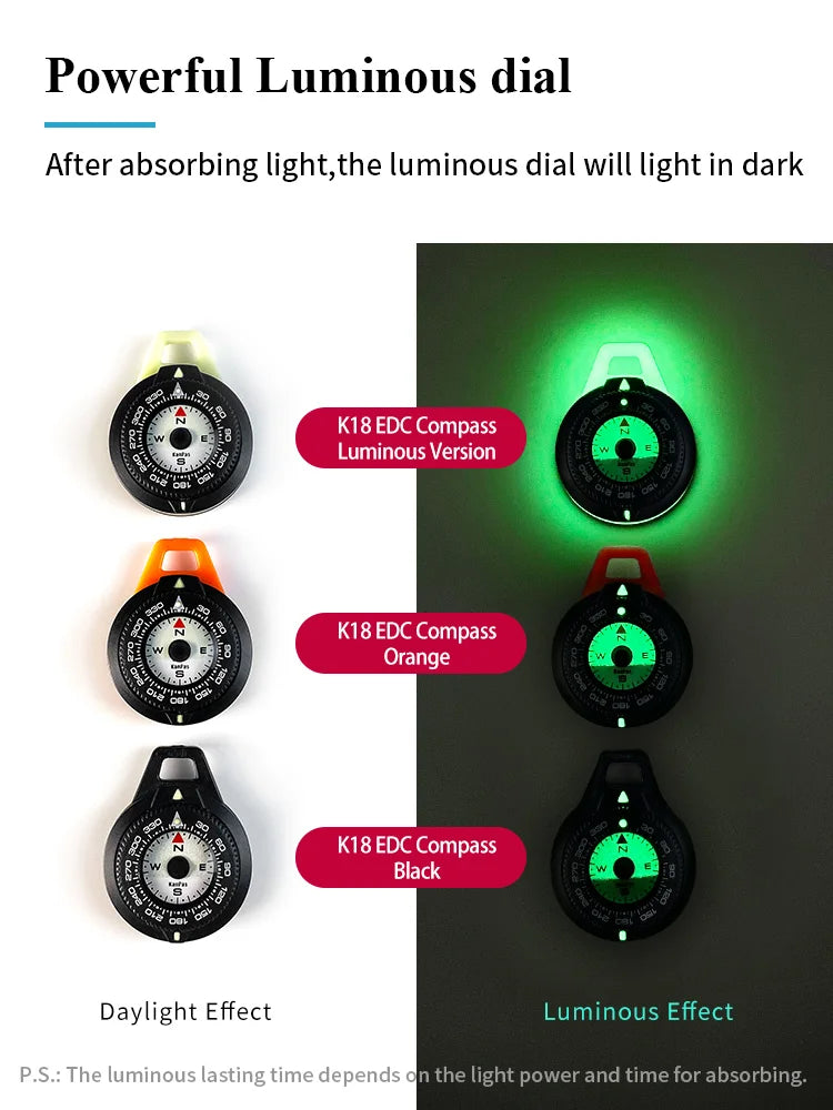 Kanpas EDC Outdoor Compass / Diving compass with Luminous /High Quality compass /Turnable Bezel/K18