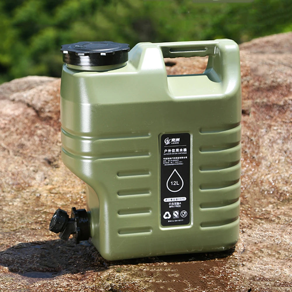 3.2 Gallon/12L Camping Water Container Portable BPA Free Water Bucket Food-Grade PE for Outdoor Camping/Hiking Emergency Storage